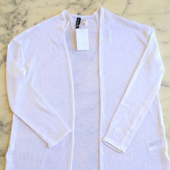 NWT. H&M Openfront Dropped Shoulder Loose Fit Long Knit Cardigan with 3/4 sleeve - Picture 4 of 4